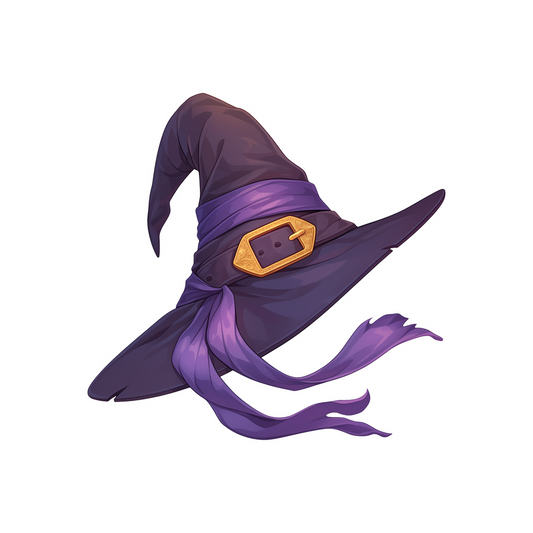 witch hat purple ribbon sticker