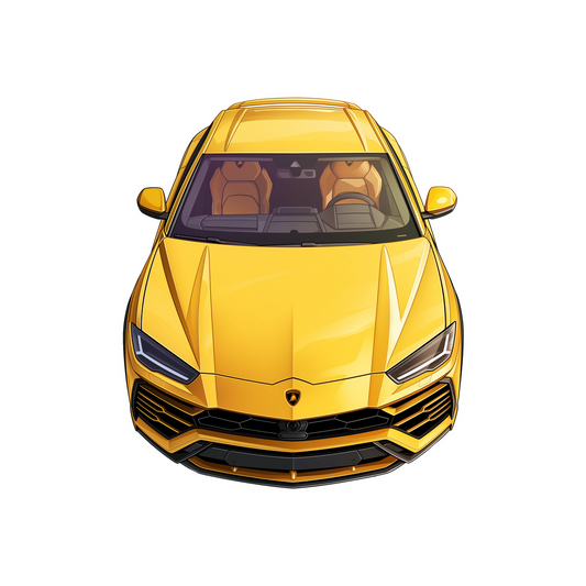 yellow lamborghini urus top view sticker