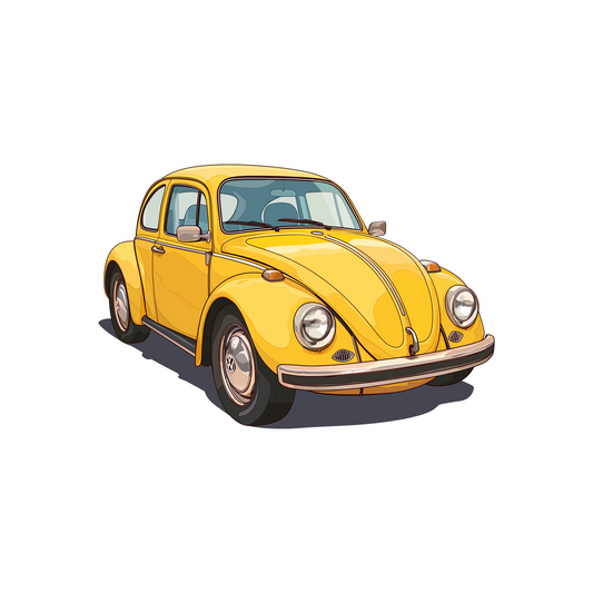 yellow volkswagen beetle car sticker