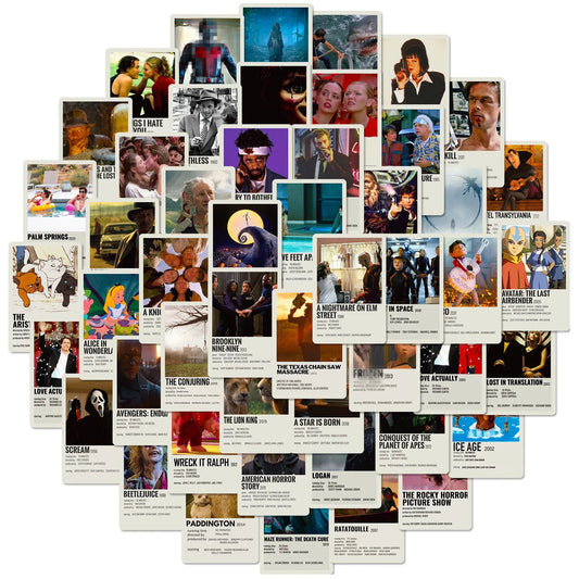 50PCS Classic American Animation Collections Posters Cool Horror USA Movie Sticker