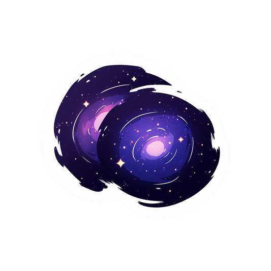 2 galaxies drawn sticker