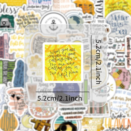 2025 Newly 50PCS Trendy Jesus Christian Quotes Bible Sticker