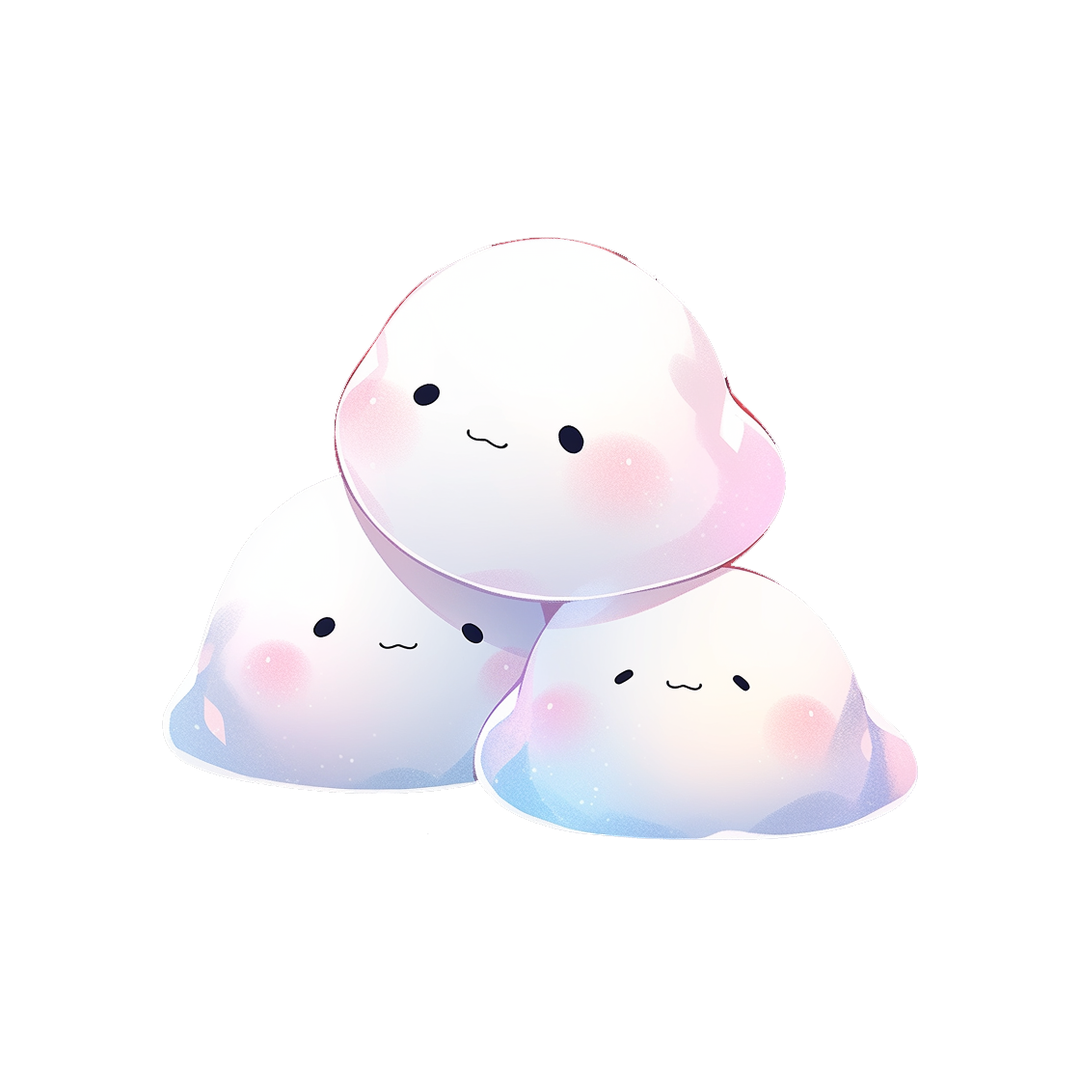 3 chibi marshmallows sticker