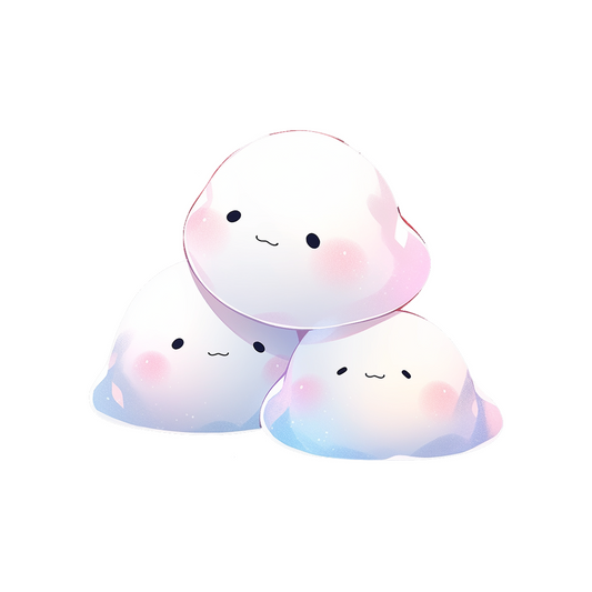 3 chibi marshmallows sticker