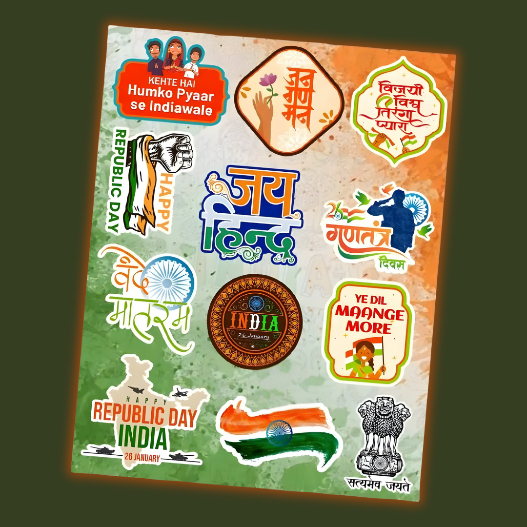 Jai Hind India Pride Mini Stickers