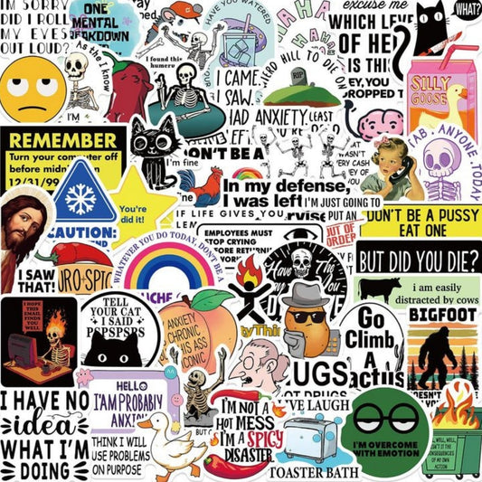 50 Pcs Vinyl Funny Stickers