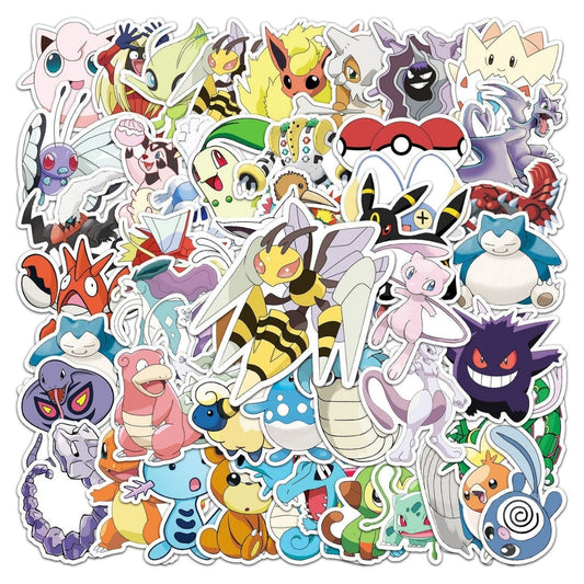 50 Pcs Vinyl Pokémon  Anime Stickers