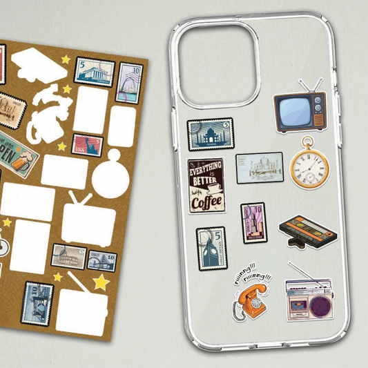 Retro Vintage Collage  Mini Stickers
