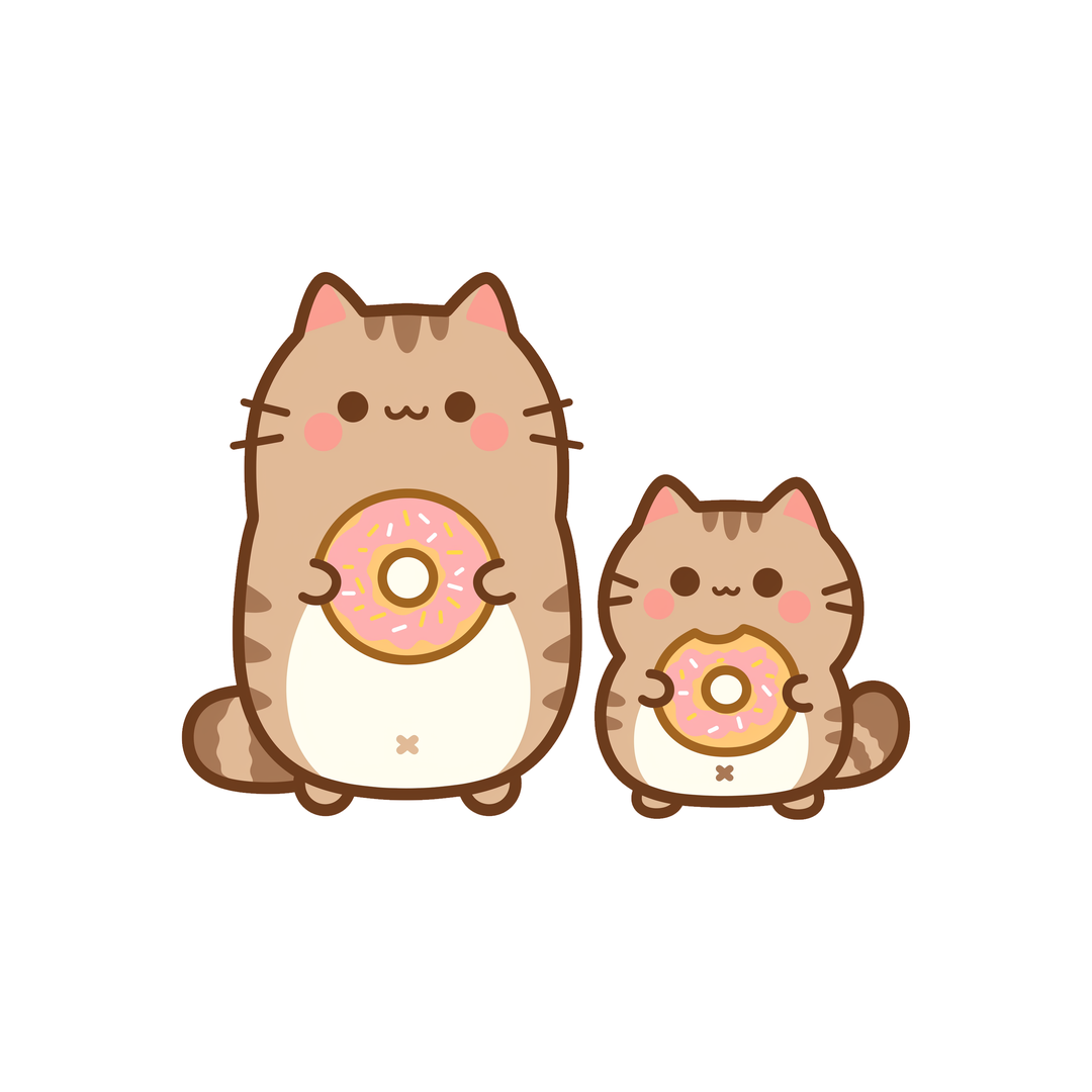 adorbale cats with donuts sticker