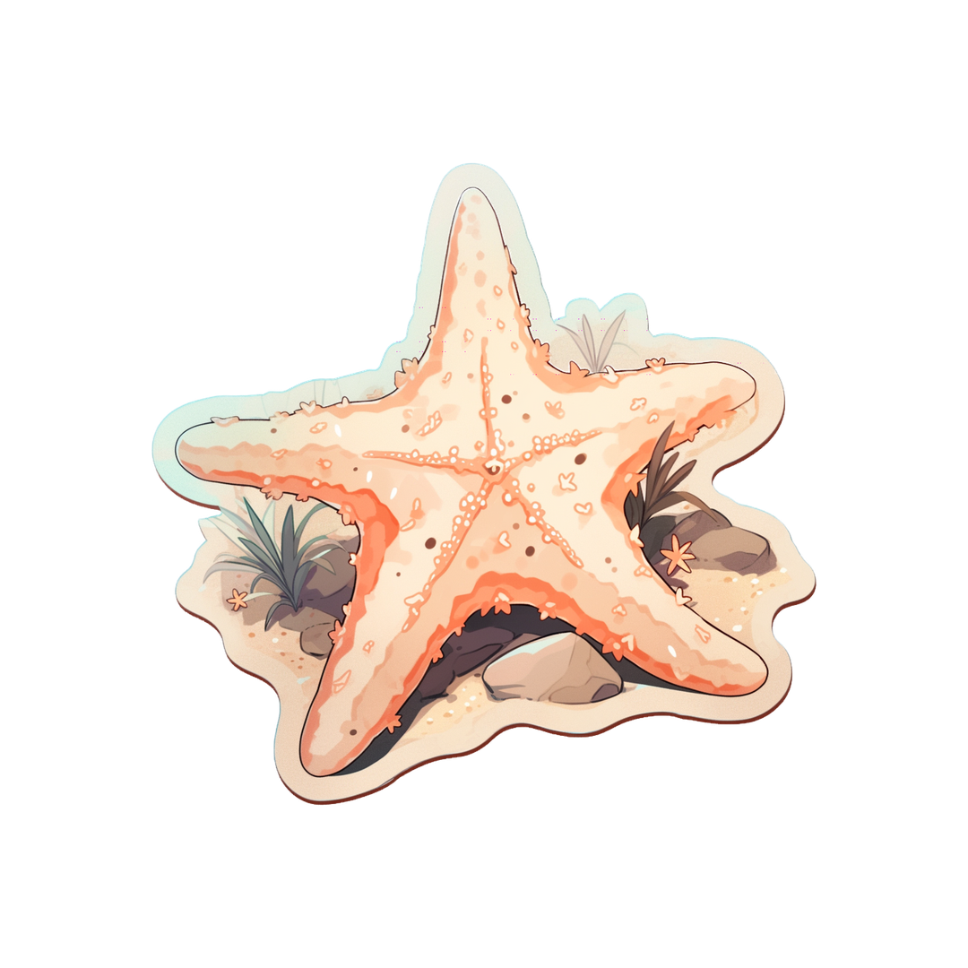 aesthetic beige starfish sticker