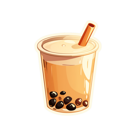 aesthetic bubble tea cup sticker