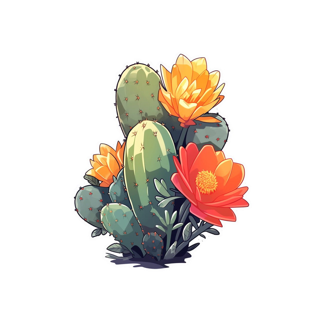 aesthetic cactus plants sticker
