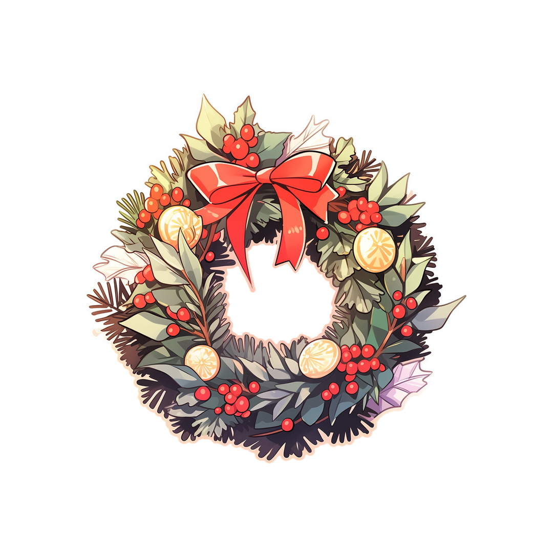 aesthetic christmas wreath sticker