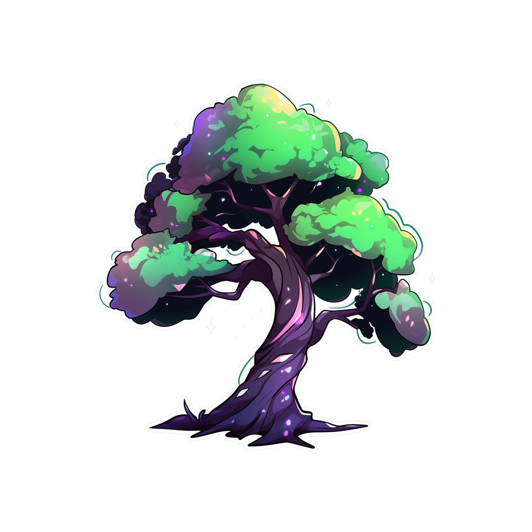 aesthetic curved tree sticker