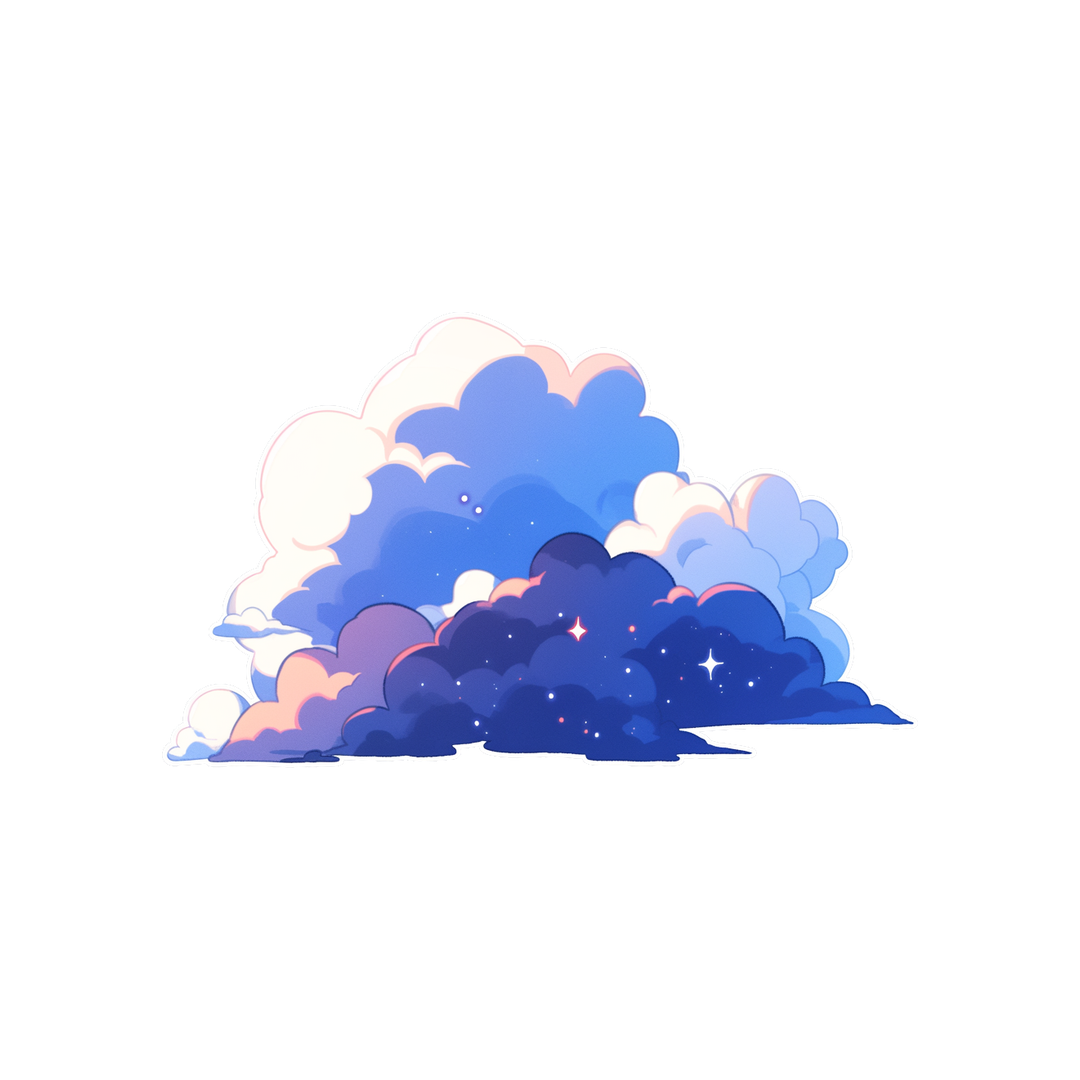 aesthetic evening white blue clouds sticker