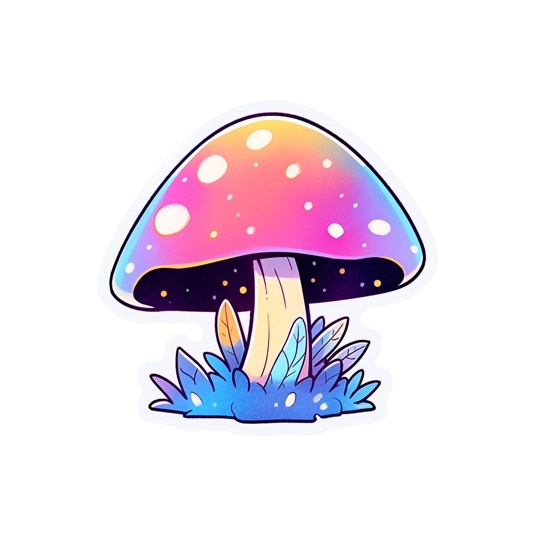 aesthetic fly agaric mushroom sticker