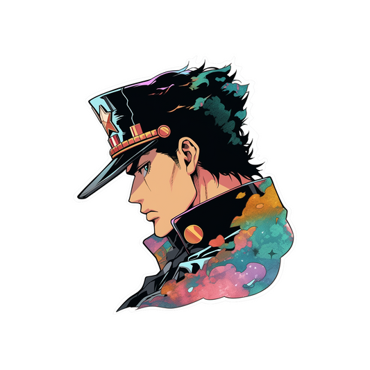 aesthetic multicolored jotaro kujo sticker