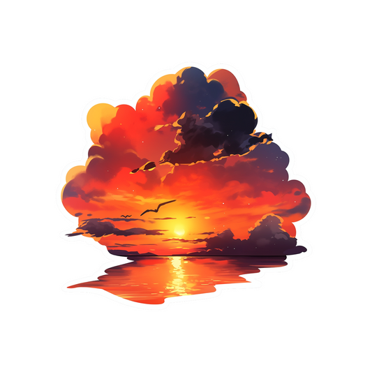 aesthetic orange sea sunset sticker