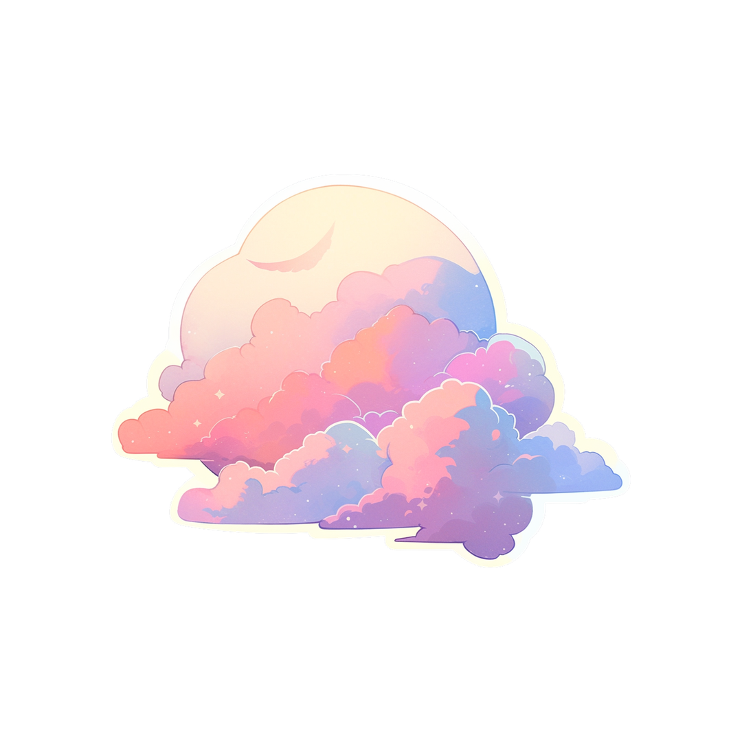 aesthetic pastel clouds sticker