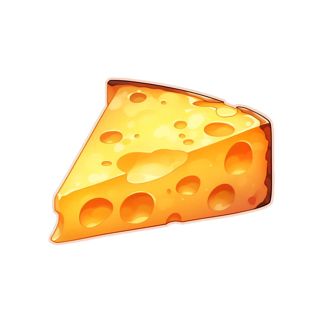 aesthetic piece of cheese sticker