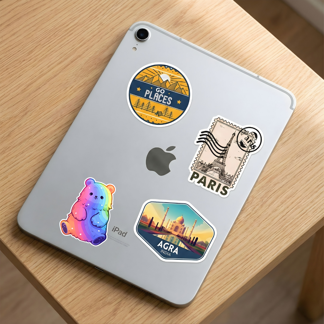 aesthetic rainbow bear sticker