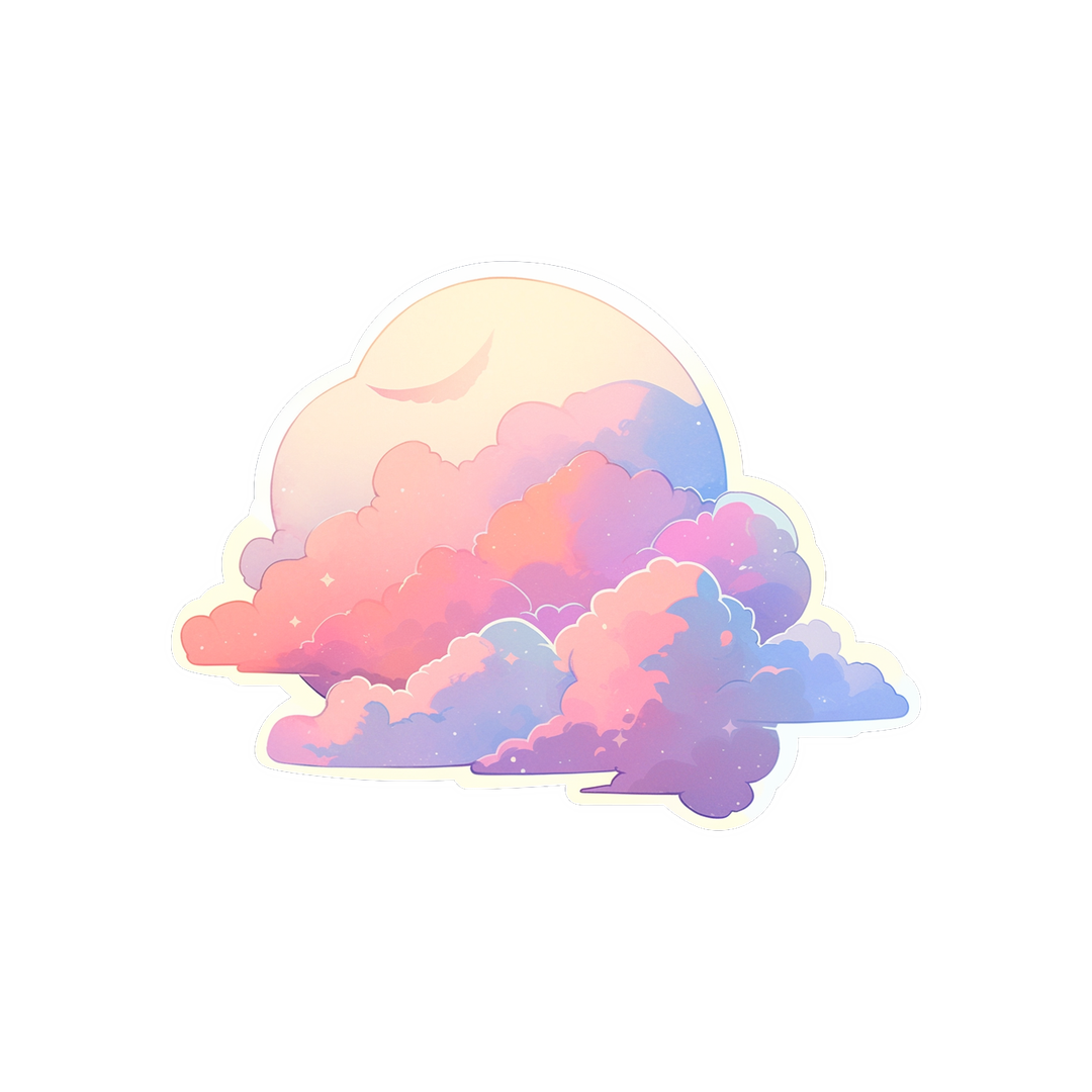 aesthetic raspberry clouds sticker