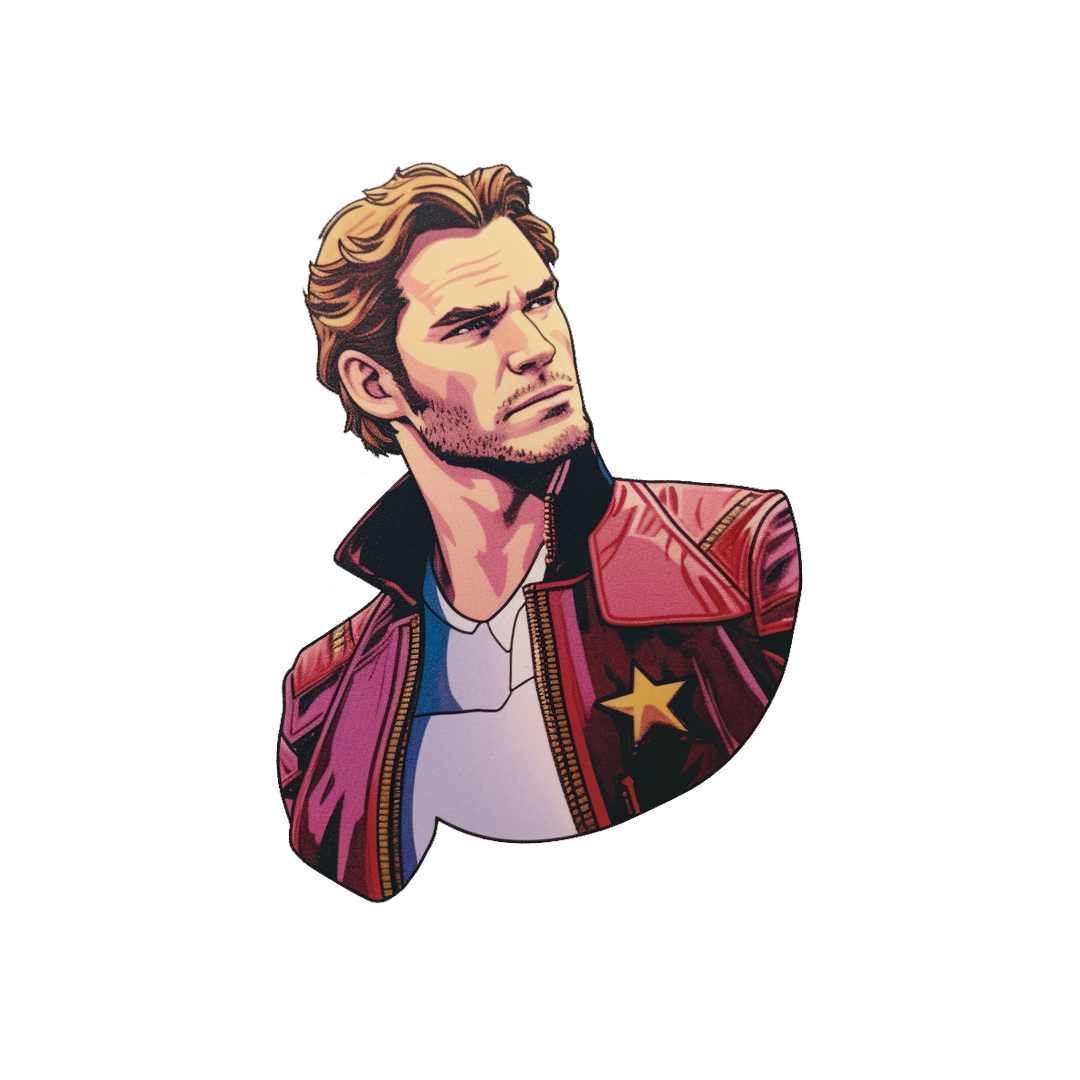 aesthetic side glance star lord marvel sticker
