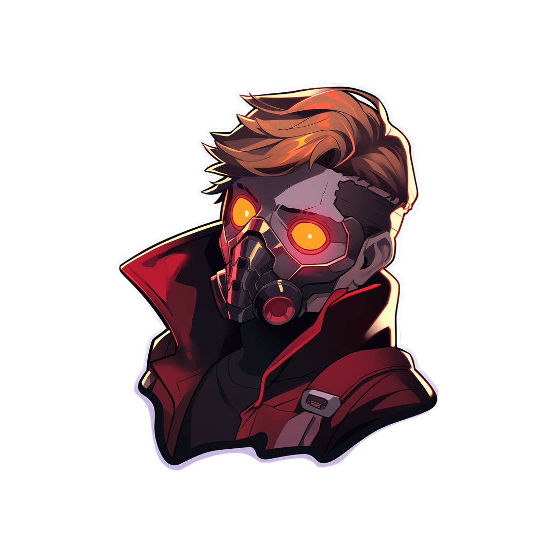 aesthetic star lord in mask marvel sticker