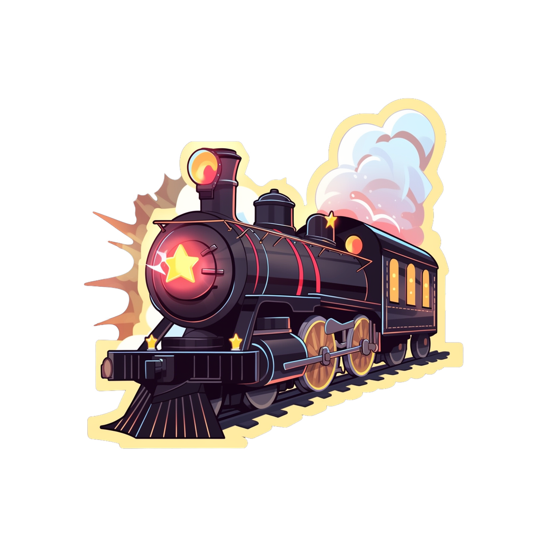 aesthetic steam train sticker