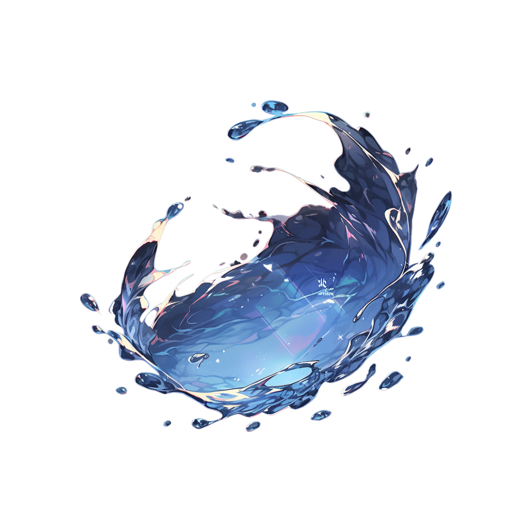 aesthetic water splash sticker