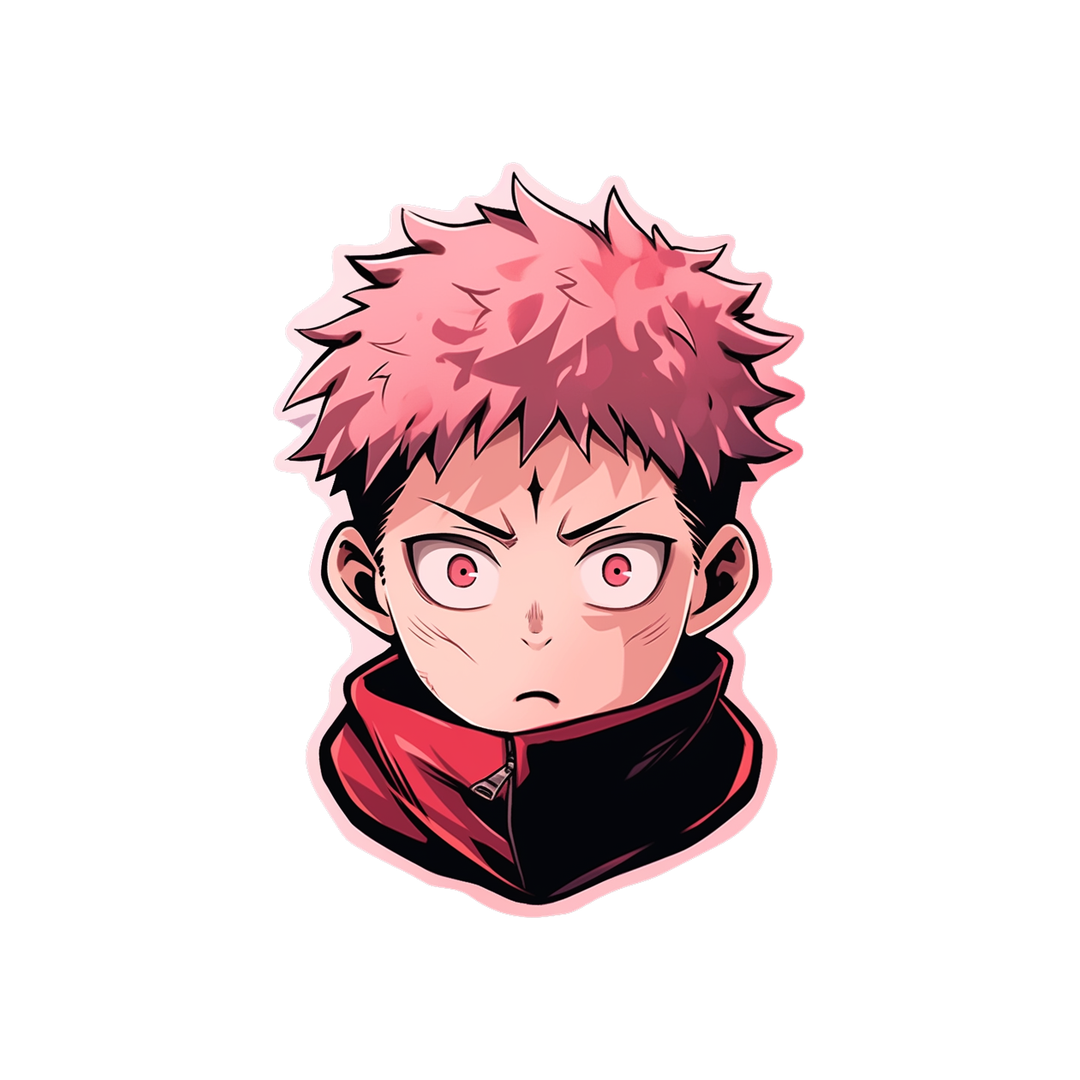 aesthetic yuji itadori jujutsu kaisen sticker