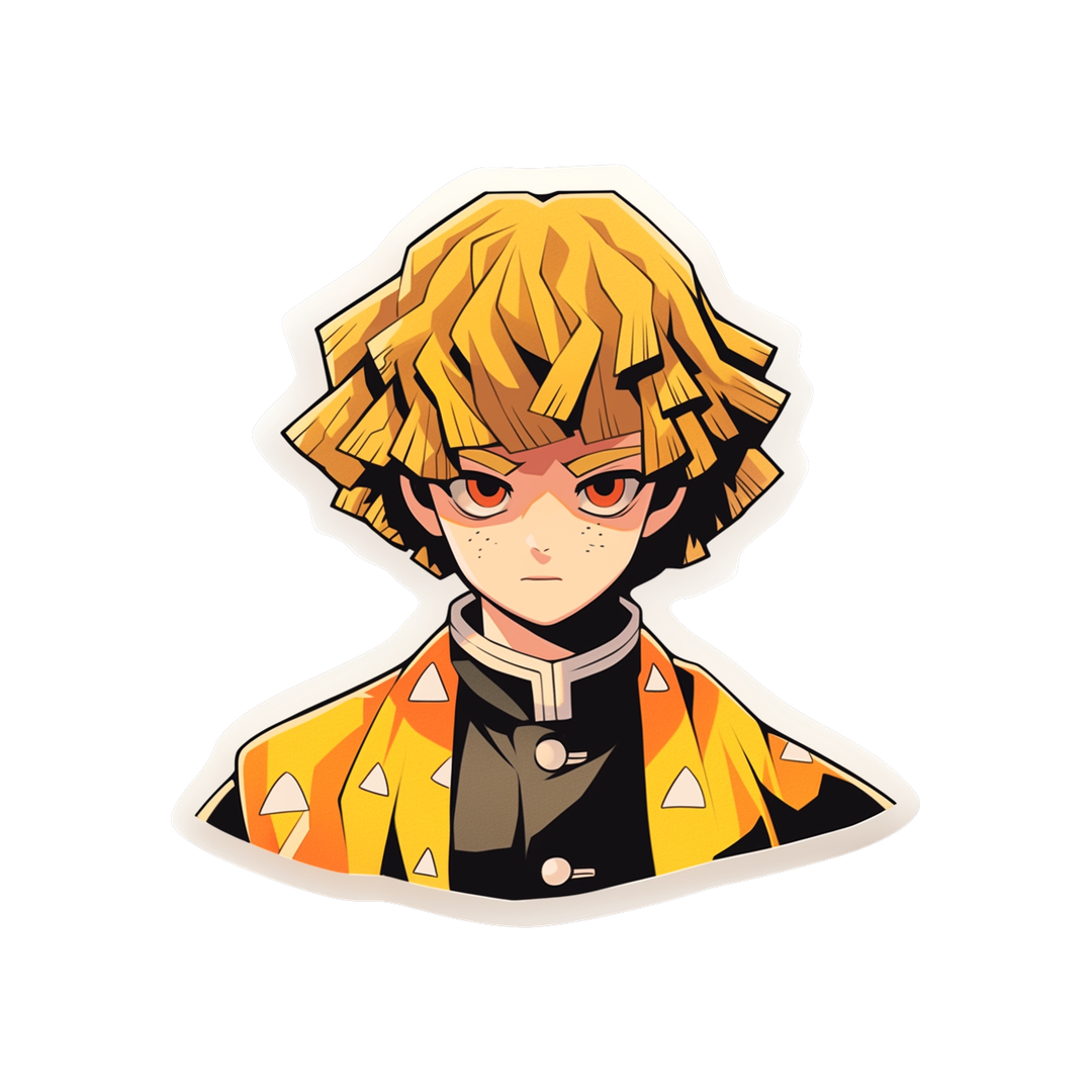 aesthetic zenitsu bust sticker
