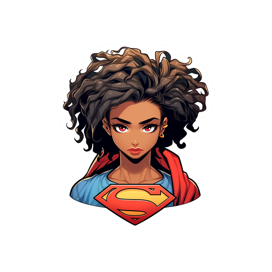 afro supergirl sticker