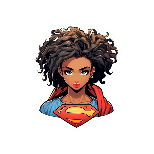 afro supergirl sticker