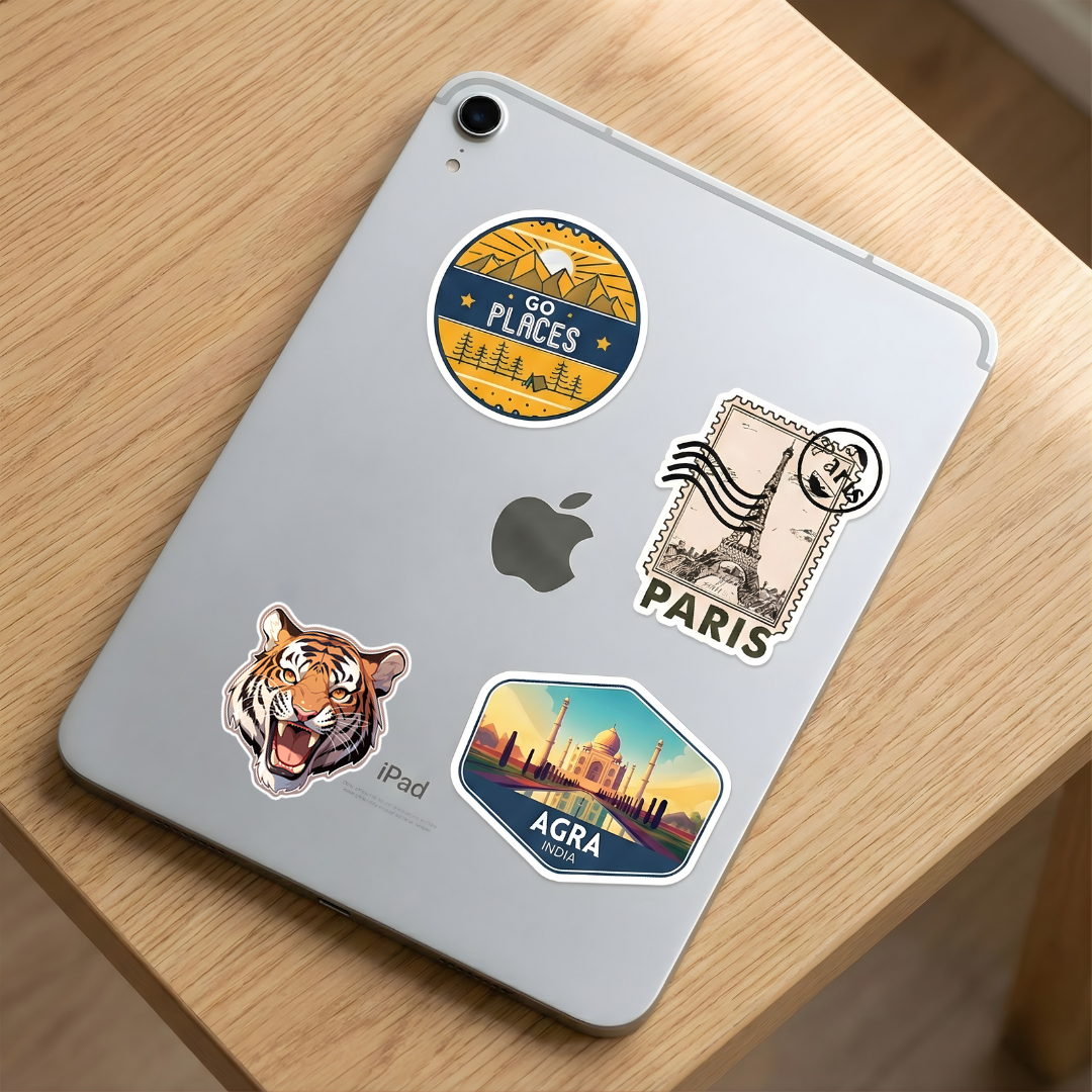aggressive tiger with open mouth sticker