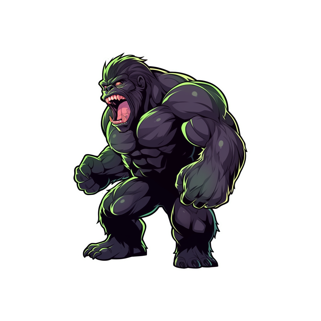 angry black gorilla sticker