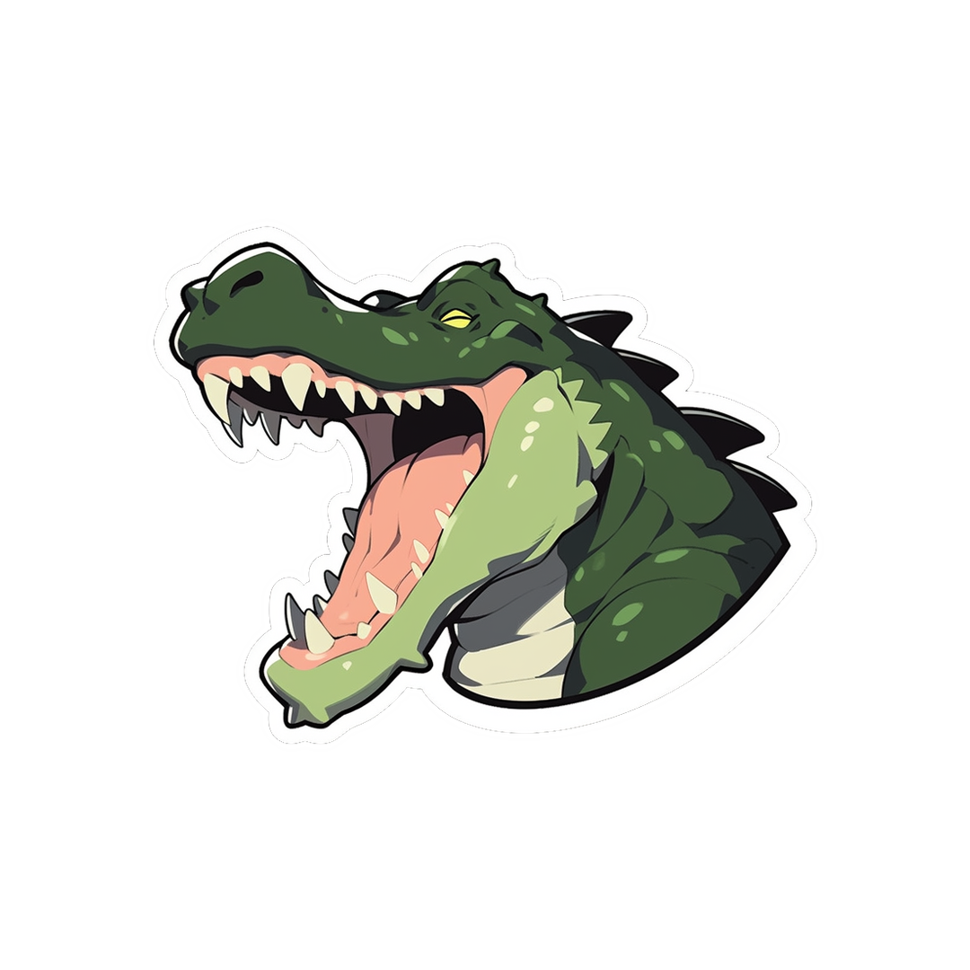 angry crocodile with open mouth sticker