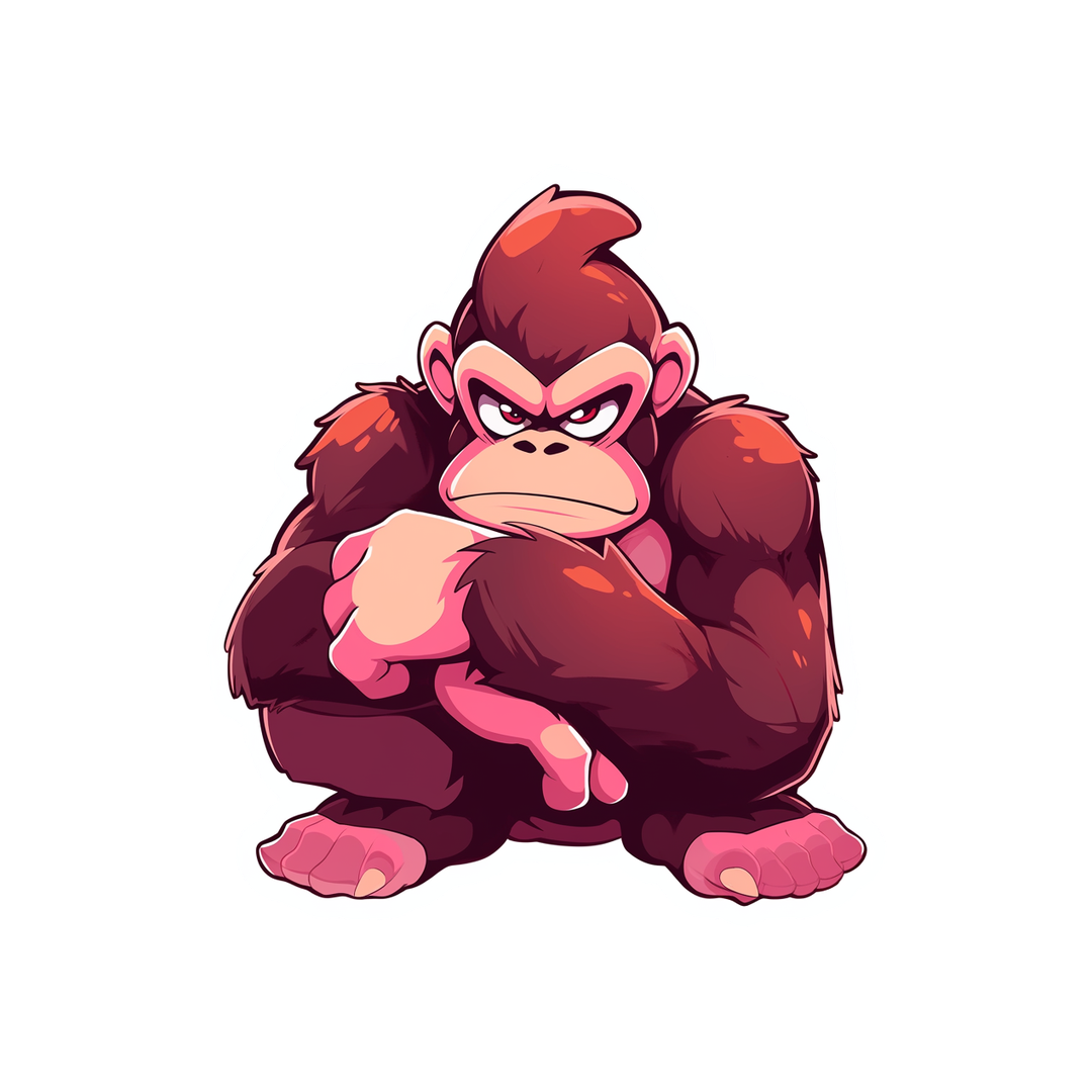 angry gorilla cartoon sticker