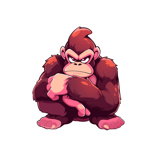 angry gorilla cartoon sticker
