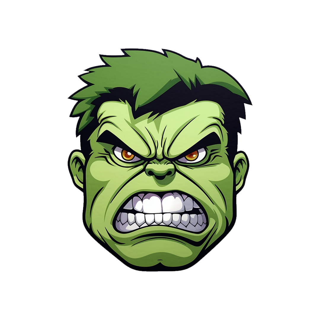 angry hulk cartoon head sticker