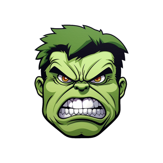 angry hulk cartoon head sticker