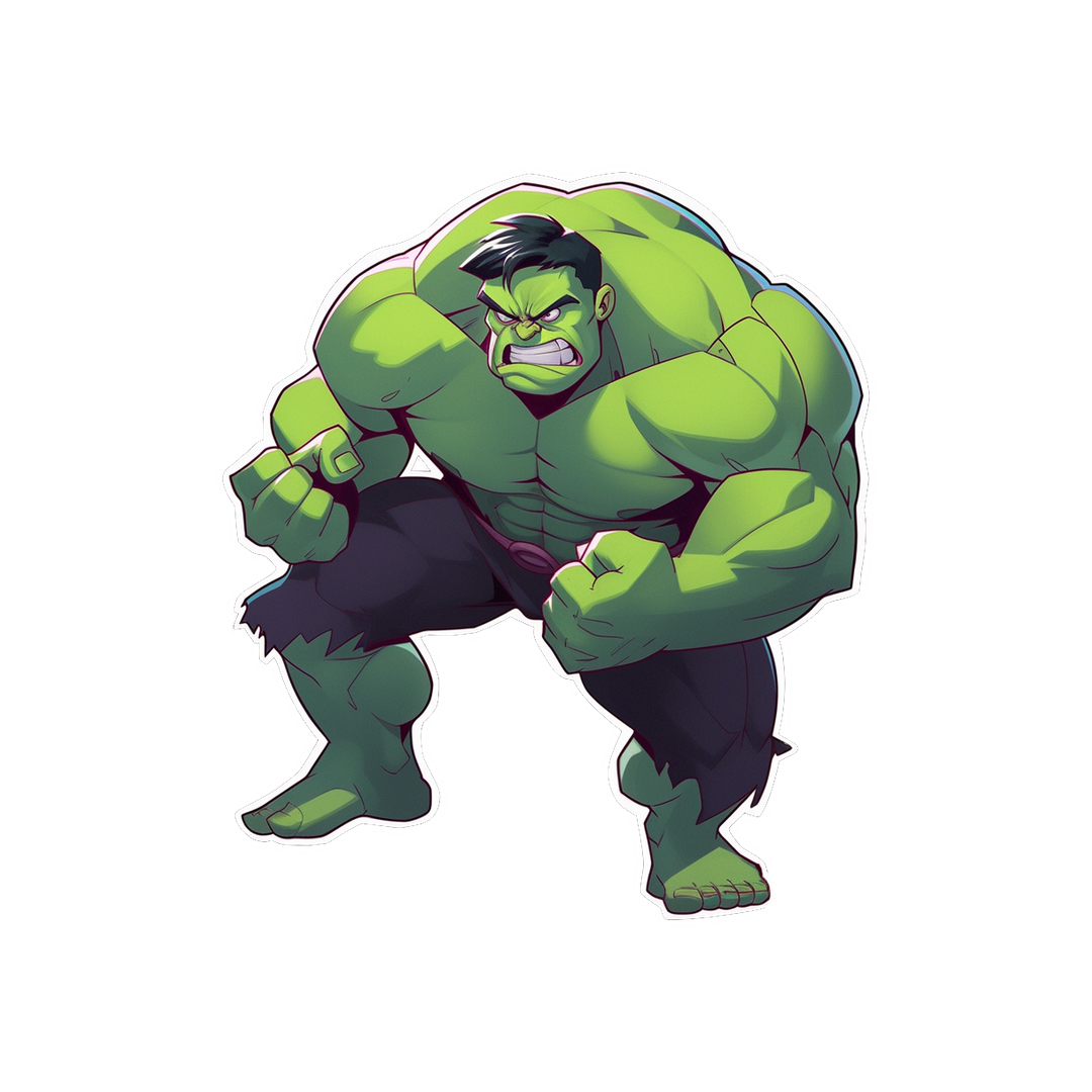 angry hulk ready for battle marvel sticker