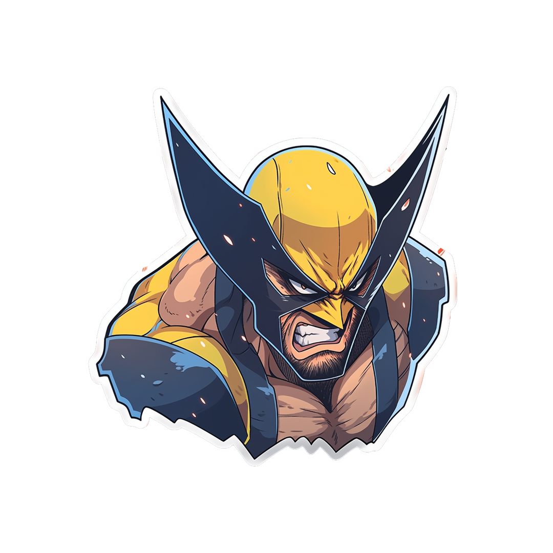 angry wolverine x men sticker