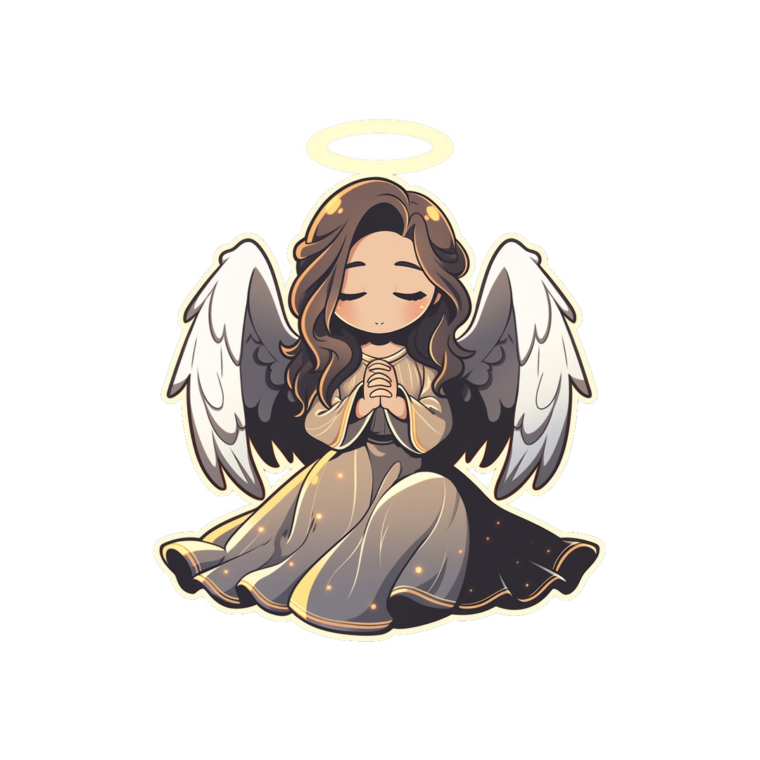 anime girl angel with halo sticker