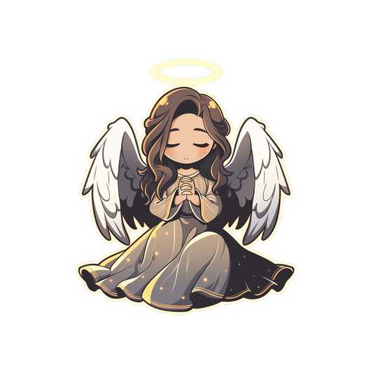 anime girl angel with halo sticker