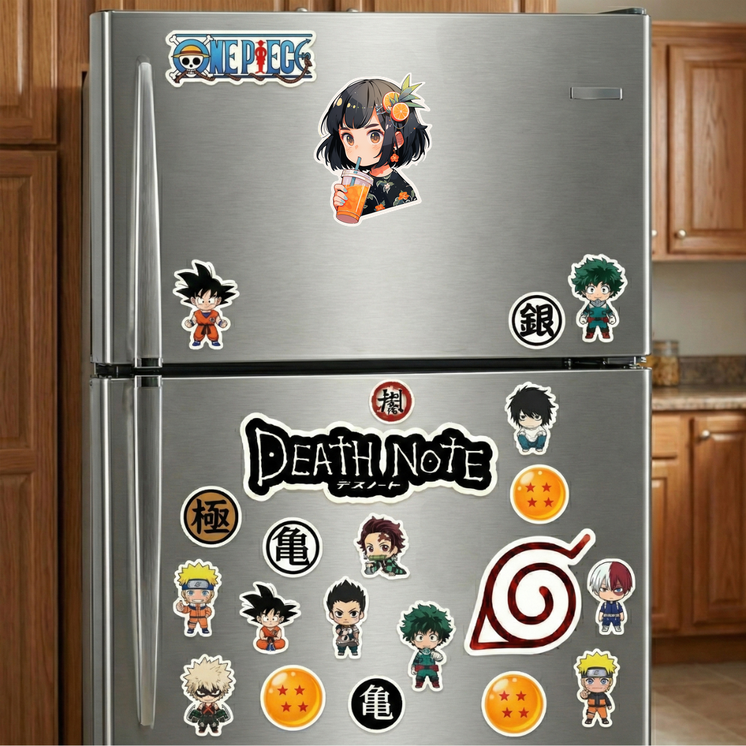 anime girl drinking orange juice sticker