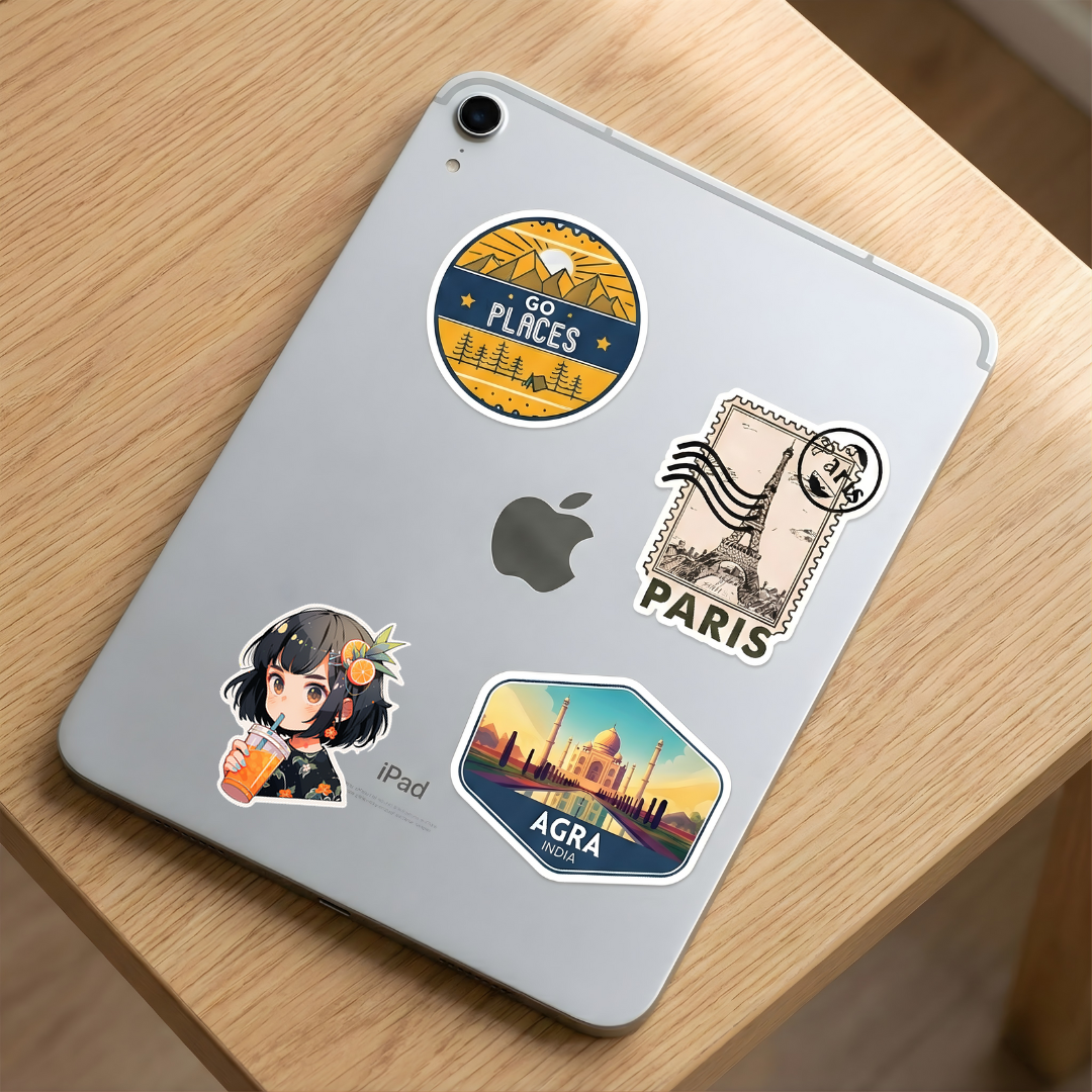 anime girl drinking orange juice sticker
