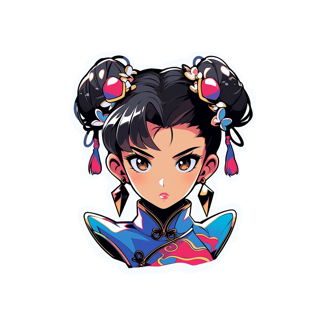 anime girl with a serious look sticker