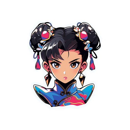 anime girl with a serious look sticker
