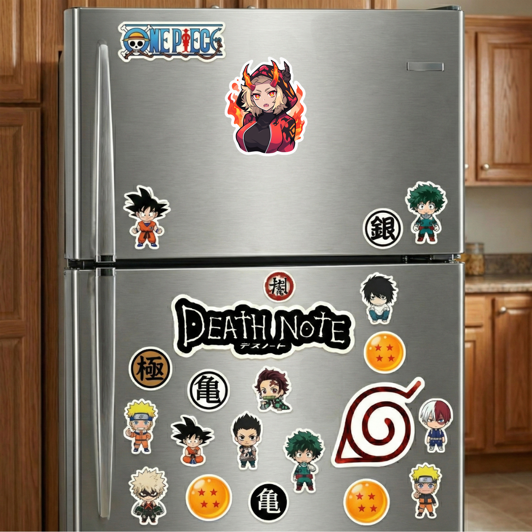 anime girl with fiery horns sticker